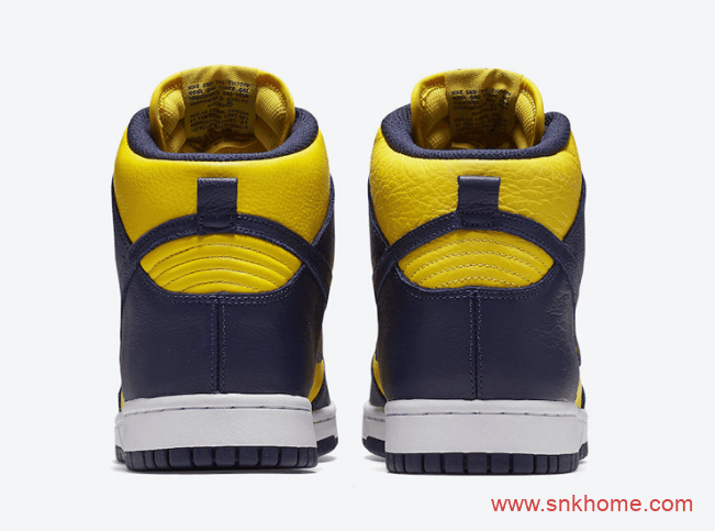 耐克Dunk蓝黄高帮 Nike Dunk High “Michigan” 耐克Dunk密西根发售日期 货号：CZ8149-700