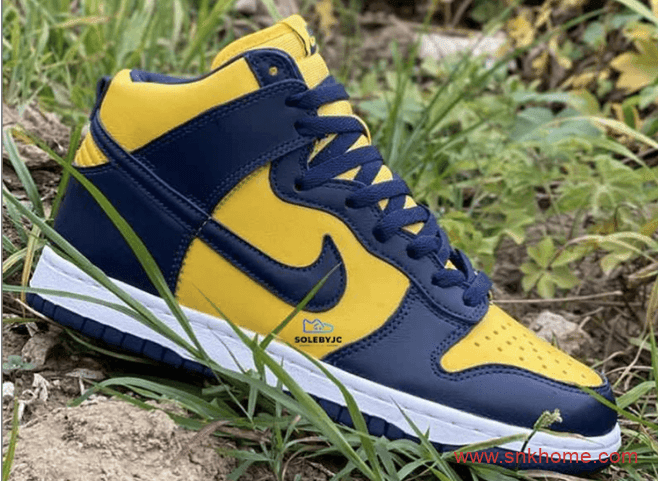 耐克Dunk蓝黄高帮 Nike Dunk High “Michigan” 耐克Dunk密西根发售日期 货号：CZ8149-700