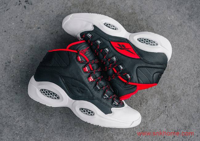 锐步阿迪达斯再次联名 Reebok Question Mid Iverson x Harden “OG Meets OG”全新黑红配色 货号：FZ1365