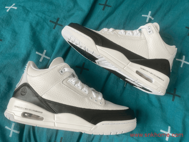 藤原浩AJ3联名白黑色 Fragment x Air Jordan 3细节图 AJ3闪电你打几分？货号：DA3595-100