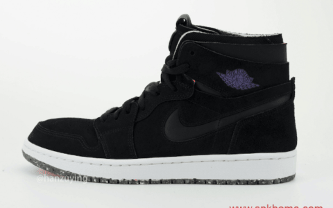 AJ1黑色翻毛皮中帮 Air Jordan 1 High Zoom “Court Purple” AJ1可回收材料 货号：CT0978-005