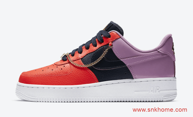 耐克红蓝粉色拼接 Nike Air Force 1 “Cuban Link” 耐克空军古巴链连接发售日期 货号：CZ8100-600