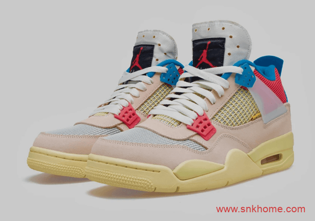 AJ4 Union联名款两个配色 AJ4鞋舌外翻 Union x Air Jordan 4发售日期 货号：DC9533-001 / DC9533-800