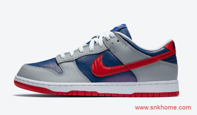 耐克Dunk灰蓝红低帮 Nike Dunk Low “Samba” 耐克Dunk碳纤维发售日期 货号：CZ2667-400