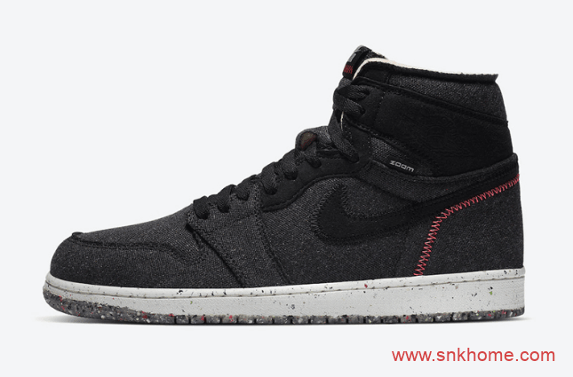 AJ1垃圾鞋 Air Jordan 1 High Zoom “Space Hippie” AJ1垃圾鞋黑色高帮采用可回收材料 货号：CW2414-001