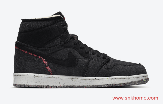 AJ1垃圾鞋 Air Jordan 1 High Zoom “Space Hippie” AJ1垃圾鞋黑色高帮采用可回收材料 货号：CW2414-001