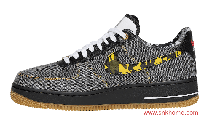 Nike Air Force 1 耐克空军单宁迷彩材质 规格超级高 新款空军发售日期 货号：DB1964-001