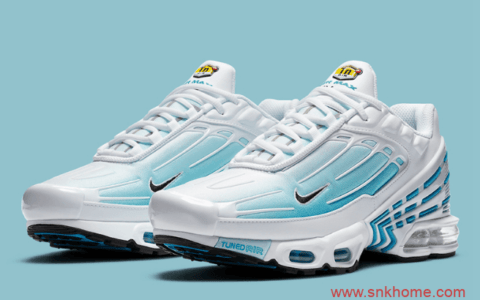 Nike Air Max Plus 3 耐克白蓝色气垫老爹鞋发售日期 货号：CK6715-100