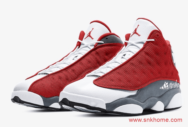 AJ13GIGI白红色球鞋 Air Jordan 13 “Red Flint”红色版本明年发售 货号：414571-600