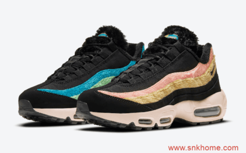 耐克MAX95小熊主题 Nike Air Max 95气垫老爹鞋鸳鸯配色植绒鞋面发售日期 货号：DB9577-001