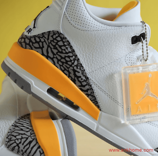 AJ3湖人配色爆裂纹 Air Jordan 3 WMNS “Laser Orange”发售日期 货号：CK9246-108