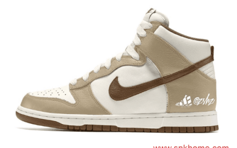 Nike Dunk High Premium “Light Chocolate” 耐克Dunk淡咖啡麂皮高帮渲染图 货号：DH5348-100‬