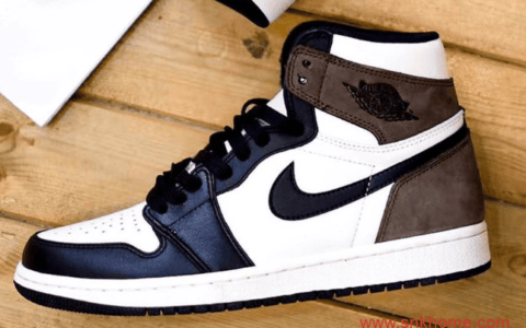 AJ1黑脚趾小倒钩 Air Jordan 1 High OG “Dark Mocha”实物图 AJ1白黑棕色发售日期 货号：555088-105