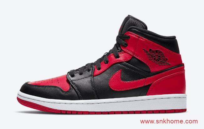 AJ1小禁穿中帮来袭 Air Jordan 1 Mid “Bred” 黑红脚趾中帮AJ1禁穿正品复刻 货号：554724-074