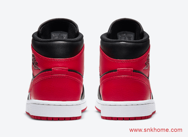 AJ1小禁穿中帮来袭 Air Jordan 1 Mid “Bred” 黑红脚趾中帮AJ1禁穿正品复刻 货号：554724-074