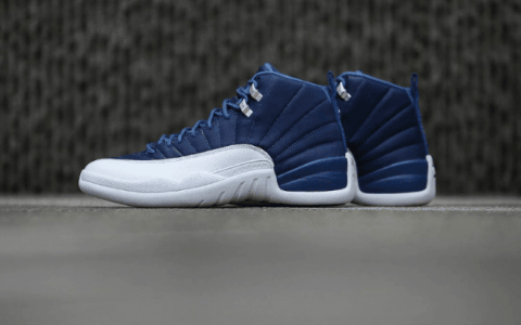 AJ12靛蓝染色实战篮球鞋 Air Jordan 12 “Indigo” 高视觉辨识度AJ12白蓝球鞋 货号：130690-404