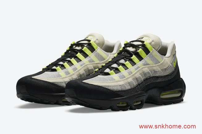 耐克MAX95元年配色联名款老爹鞋 DENHAM x Nike Air Max 95 耐克MAX95复刻升级版 货号：CU1644-001