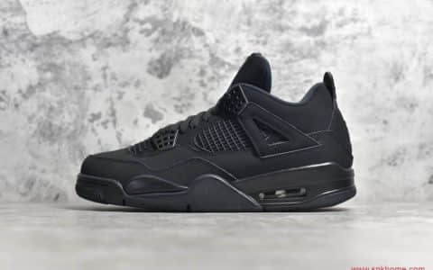 AJ4黑猫球鞋 Air Jordan 4 “Black Cat” 2020季度AJ4黑猫CJ纯原版本 货号：CU1110-010