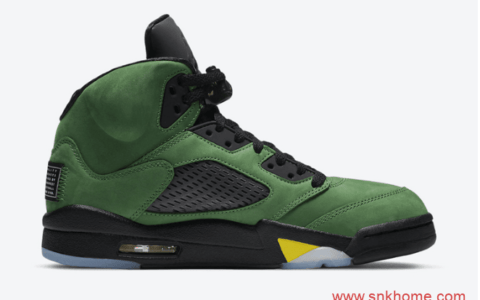 AJ5俄勒冈大学绿色球鞋官图曝光 Air Jordan 5 SE “Oregon”黑绿反光配色发售日期 货号：CK6631-307