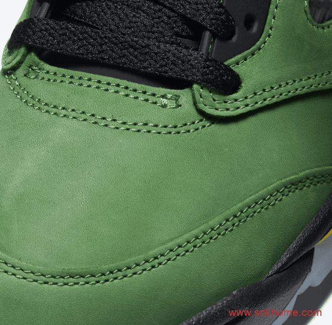 AJ5俄勒冈大学绿色球鞋官图曝光 Air Jordan 5 SE “Oregon”黑绿反光配色发售日期 货号：CK6631-307