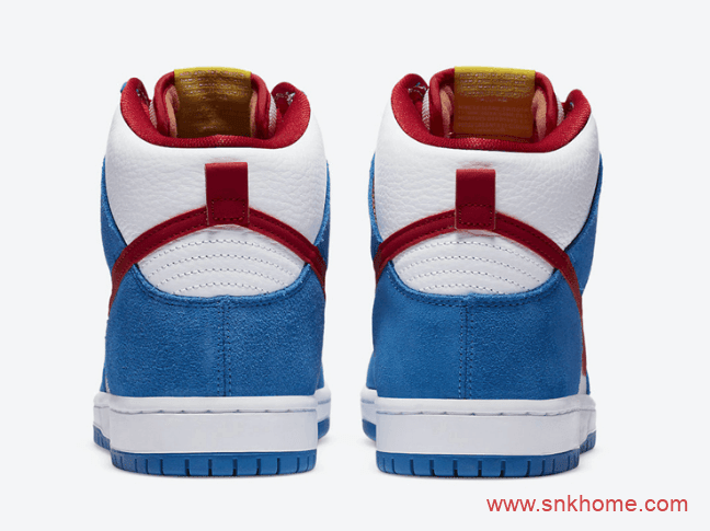耐克Dunk机器猫白蓝红高帮板鞋 Nike SB Dunk High “Doraemon”耐克哆啦A梦联名款发售日期 货号：CI2692-400