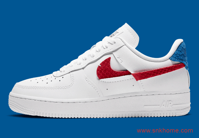 Nike Air Force 1 “Vandalised” 耐克空军断勾红蓝鸳鸯低帮小白鞋解构鞋 货号：DC1164-100