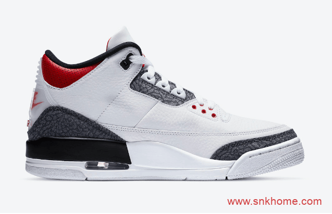 Air Jordan 3 SE DNM “Fire Red” AJ3火焰红装扮AJ3白红爆裂纹已经发售 货号：CZ6431-100