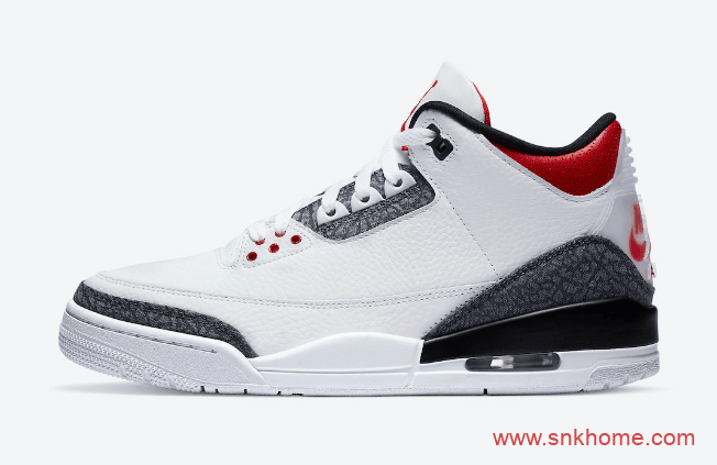 Air Jordan 3 SE DNM “Fire Red” AJ3火焰红装扮AJ3白红爆裂纹已经发售 货号：CZ6431-100