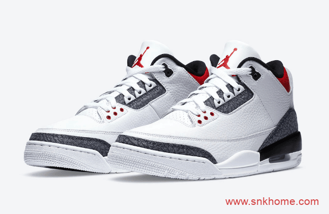 Air Jordan 3 SE DNM “Fire Red” AJ3火焰红装扮AJ3白红爆裂纹已经发售 货号：CZ6431-100