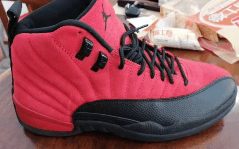 AJ12反转病倒实物图 Air Jordan 12 “Reverse Flu Game” AJ12黑红经典配色复刻 货号：CT8013-602