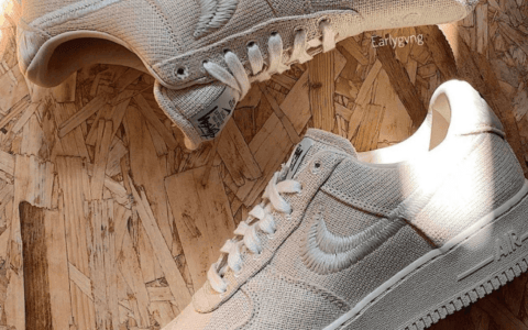 耐克斯图西联名米黄色 Stussy x Nike Air Force AF1耐克空军最新联名新款