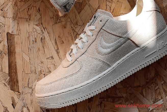 耐克斯图西联名米黄色 Stussy x Nike Air Force AF1耐克空军最新联名新款