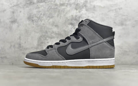 耐克Dunk SB雾霾灰高帮 NIKESB DUNK HIGH PRO 耐克Dunk SB黑灰高帮板鞋 货号：854851-066