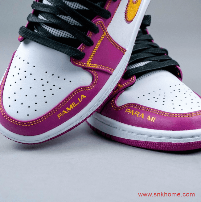 AJ1中帮亡灵节细节满满 Air Jordan 1 Mid "para mi familia" 白粉墨西哥亡灵节AJ1发售日期 货号：DC1426-100