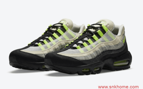 耐克DENHAM联名款气垫黑绿色跑鞋 DENHAM x Nike Air Max 95发售日期 货号：CU1644-001