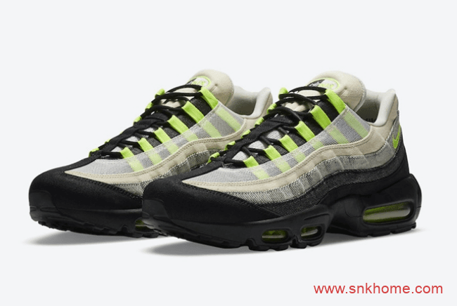 耐克DENHAM联名款气垫黑绿色跑鞋 DENHAM x Nike Air Max 95发售日期 货号：CU1644-001