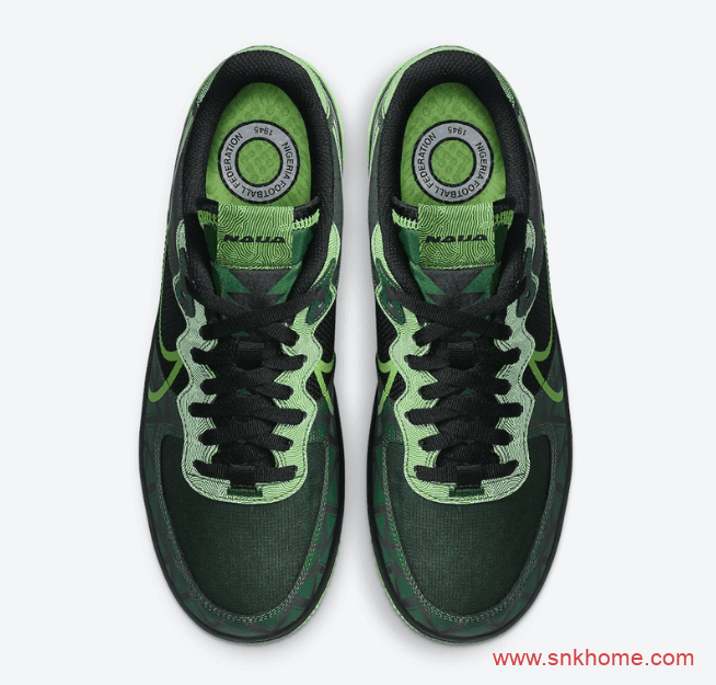 耐克空军黑绿 Nike Air Force 1 React “Naija” 耐克空军尼日利亚专属配色发售日期 货号：CW3918-001