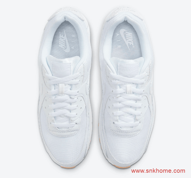 耐克MAX90生胶白色鞋面小白鞋 Nike Air Max 90 “White Gum” 耐克MAX90纯白跑鞋发售日期 货号：DC1699-100