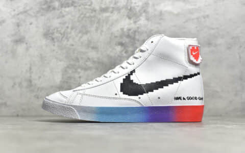 耐克开拓者电玩皮肤高帮 NIKE Blazer Mid ’77 Vintage“ Have A Good Game” 耐克开拓者低帮小白鞋 货号：DC3280-101