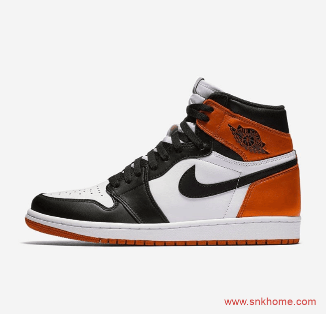 AJ1黑脚趾高帮黑橙配色 Air Jordan 1 High OG 扣碎黑脚趾 AJ1黑橙扣碎高帮发售日期 货号：555088-180
