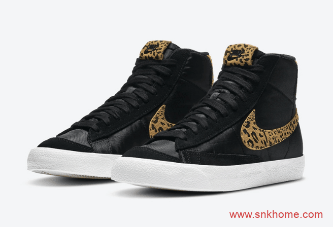 耐克开拓者豹纹高帮 Nike Blazer Mid “Leopard” 开拓者黑色皮面高帮新款 货号： DC9207-001