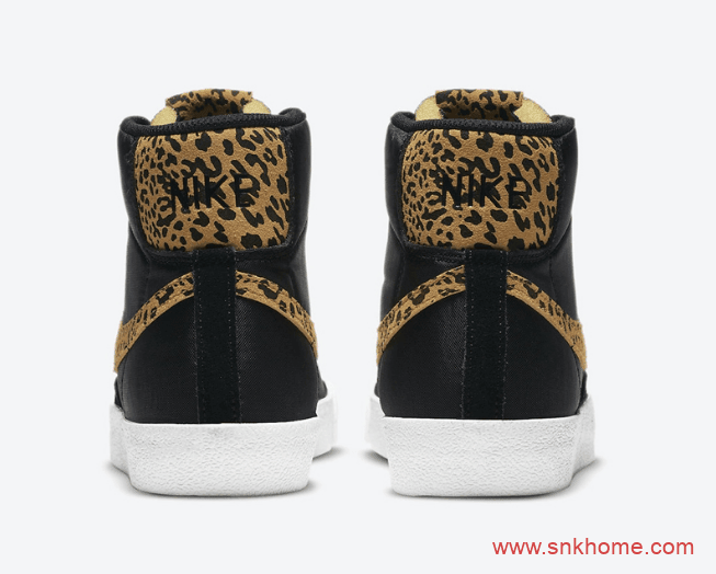 耐克开拓者豹纹高帮 Nike Blazer Mid “Leopard” 开拓者黑色皮面高帮新款 货号： DC9207-001