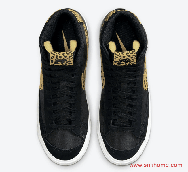 耐克开拓者豹纹高帮 Nike Blazer Mid “Leopard” 开拓者黑色皮面高帮新款 货号： DC9207-001