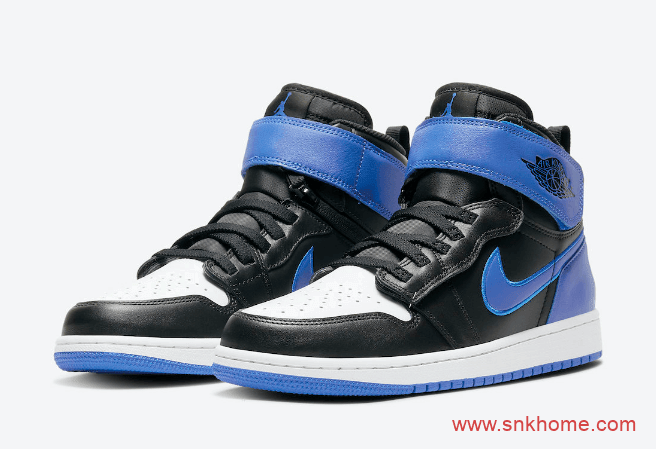 AJ1黑蓝高帮新款新设计 Air Jordan 1 High FlyEase “Hyper Royal” AJ1黑蓝绑带发售日期 货号：CQ3835-041