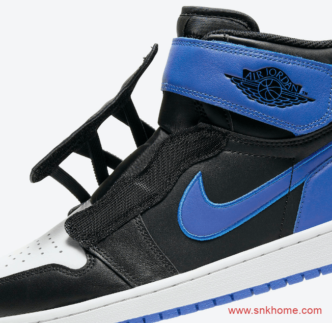 AJ1黑蓝高帮新款新设计 Air Jordan 1 High FlyEase “Hyper Royal” AJ1黑蓝绑带发售日期 货号：CQ3835-041