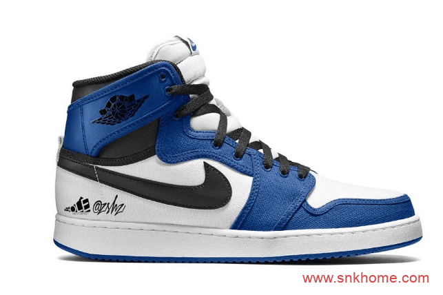 AJ1白蓝高帮帆布鞋 Air Jordan 1 AJKO “Storm Blue” AJ1风暴蓝复古帆布发售日期 货号：DA9089-401