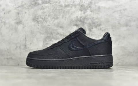 耐克空军一号斯图西联名 Stussy x NIKE Air Force 1 '07 Low"Black Cool 空军全黑色低帮 货号：CZ9084-00