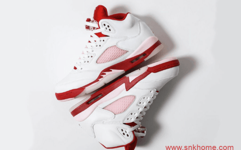 AJ5白红粉仙女配色 Air Jordan 5 Retro GS “Pink Foam” AJ5三十周年纪念款 货号：440892-106