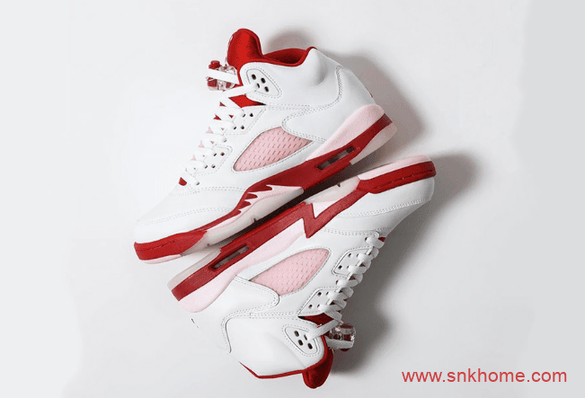 AJ5白红粉仙女配色 Air Jordan 5 Retro GS "Pink Foam" AJ5三十周年纪念款 货号：440892-106