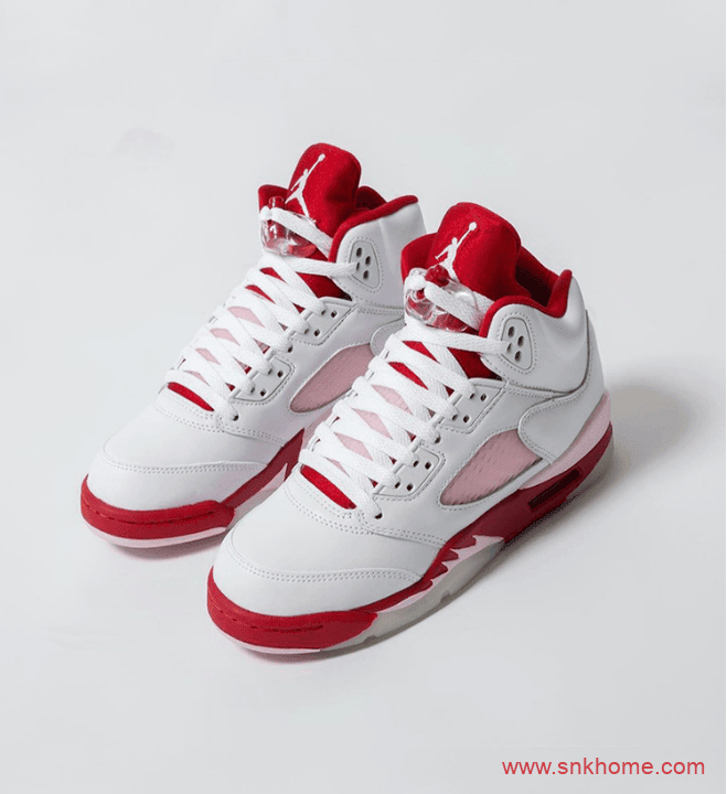 AJ5白红粉仙女配色 Air Jordan 5 Retro GS "Pink Foam" AJ5三十周年纪念款 货号：440892-106